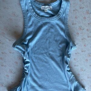 Blue tank top from Macey’s